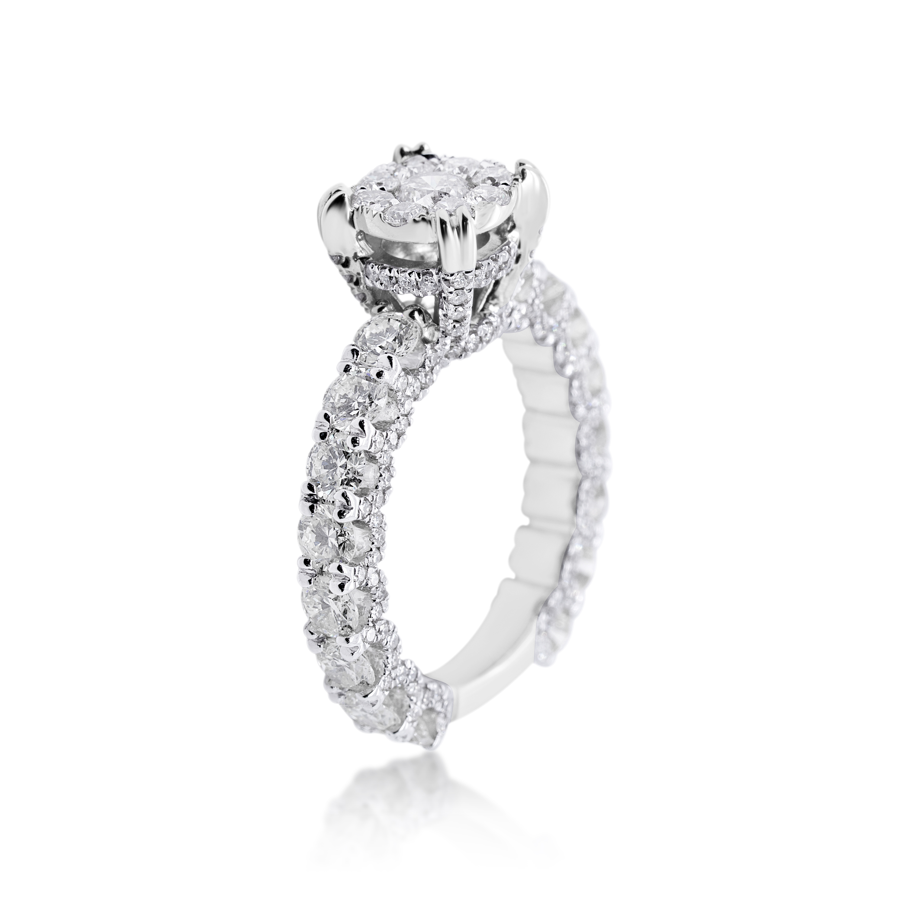 Diamond Ring 3.35 ct. 14K White Gold